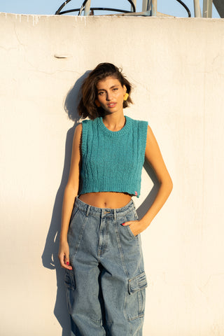 karavan clothing fashion spring summer 25 weekendwear liza crop top turquoise