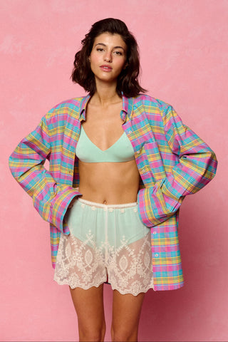 karavan clothing fashion planet homeware spring summer 26 nai collection boyfriend shirt checked pink yellow light blue