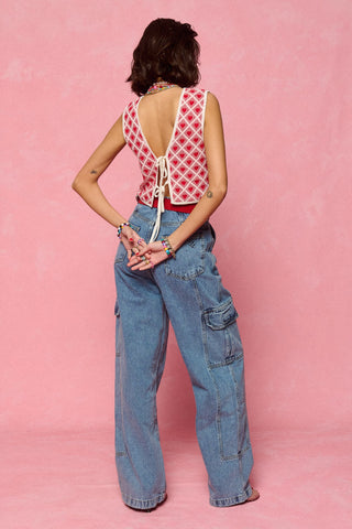 karavan clothing fashion spring summer 26 nai collection amora knitted top ivory red