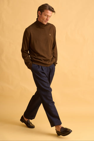 karavan clothing fashion fall winter 25 homecoming men collection emilio knitted sweater brown