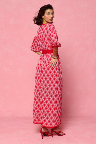 karavan clothing fashion spring summer 26 nai collection loreley knitted dress pink red