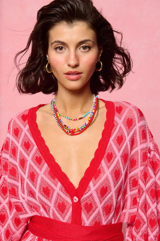 karavan clothing fashion spring summer 26 nai collection loreley knitted dress pink red