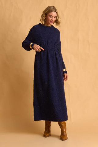 karavan clothing fashion fall winter 25 homecoming collection lorena knitted dress blue