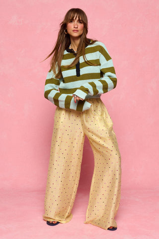 karavan clothing fashion spring summer 26 nai collection lorenza trousers polka lemon