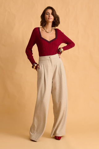 karavan clothing fashion fall winter 25 krvn homecoming collection charlie knitted top bordeaux