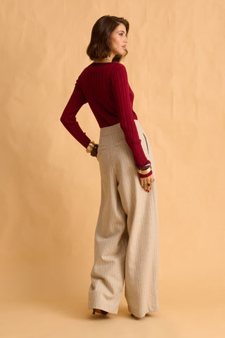 karavan clothing fashion fall winter 25 krvn homecoming collection charlie knitted top bordeaux