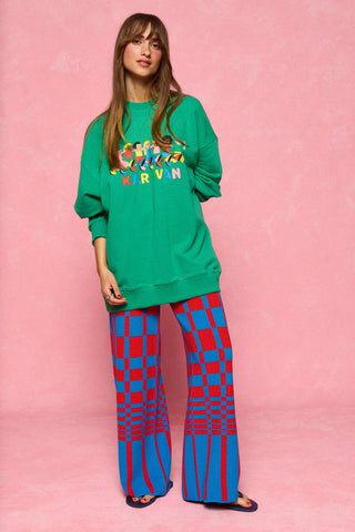 karavan clothing fashion spring summer 26 nai collection luanna knitted trousers blue red