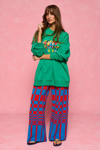 karavan clothing fashion spring summer 26 nai collection luanna knitted trousers blue red