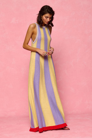 karavan clothing fashion spring summer 26 nai collection marita knitted dress lilac yellow