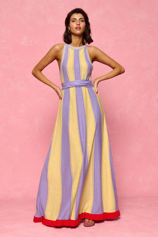 karavan clothing fashion spring summer 26 nai collection marita knitted dress lilac yellow