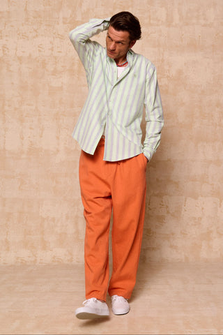 karavan clothing fashion spring summer 26 men nai collection mark trousers orange
