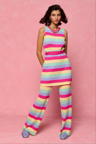 karavan clothing fashion spring summer 26 nai collection millie knitted trousers purpe pink vanille stripes