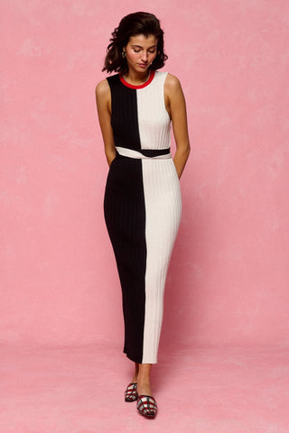 karavan clothing fashion spring summer 26 nai collection mindy knitted dress black & white