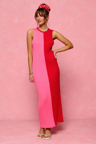 karavan clothing fashion spring summer 26 nai collection mindy knitted dress candy pink red