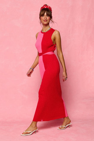 karavan clothing fashion spring summer 26 nai collection mindy knitted dress candy pink red