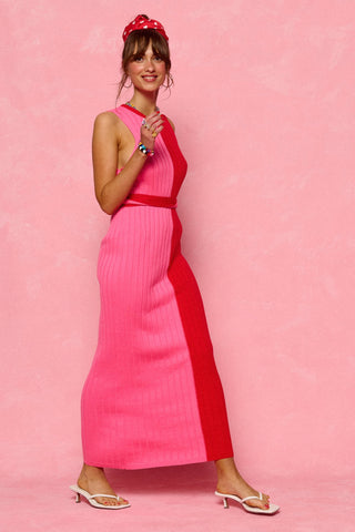 karavan clothing fashion spring summer 26 nai collection mindy knitted dress candy pink red