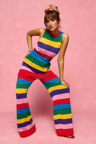 karavan clothing fashion spring summer 26 nai collection morena knitted trousers multicolor stripes