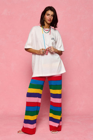 karavan clothing fashion spring summer 26 nai collection morena knitted trousers multicolor stripes