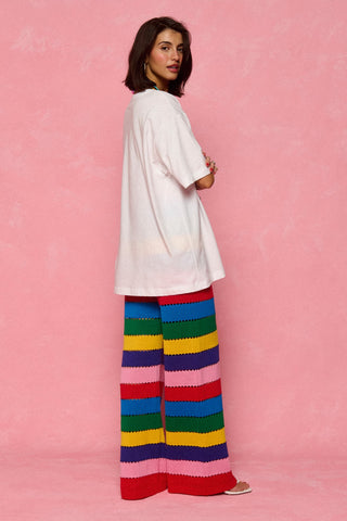 karavan clothing fashion spring summer 26 nai collection morena knitted trousers multicolor stripes