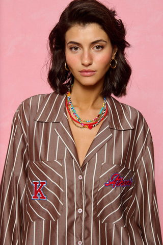 karavan clothing fashion spring summer 26 nai collection harper shirt brown stripes