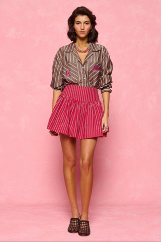 karavan clothing fashion spring summer 26 nai collection harper shirt brown stripes