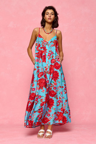 karavan clothing fashion spring summer 26 nai collection priscilla dress floral turquoise