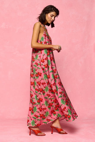 karavan clothing fashion spring summer 26 nai collection priscilla dress cherries pink