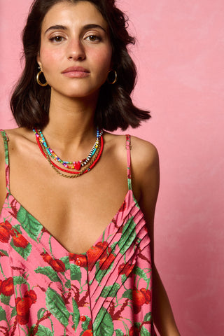 karavan clothing fashion spring summer 26 nai collection priscilla dress cherries pink