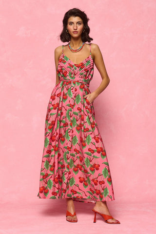 karavan clothing fashion spring summer 26 nai collection priscilla dress cherries pink