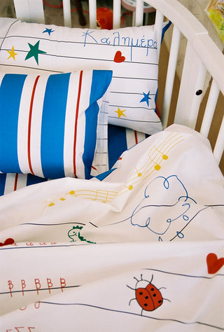 karavan clothing fashion fall winter 25 homecoming rookies collection baby duvet cover notebook blue red stripes