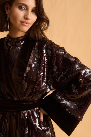 karavan clothing fashion fall winter 25 krvn homecoming collection miriam kimono brown