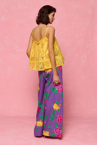 karavan clothing fashion spring summer 26 nai collection romilly trousers floral purple yellow