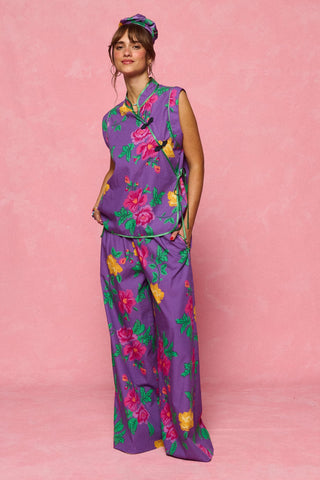 karavan clothing fashion spring summer 26 nai collection romilly trousers floral purple yellow