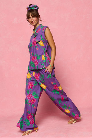 karavan clothing fashion spring summer 26 nai collection olivia shirt purple floral yellow