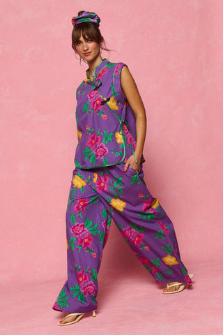 karavan clothing fashion spring summer 26 nai collection romilly trousers floral purple yellow