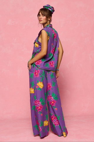 karavan clothing fashion spring summer 26 nai collection romilly trousers floral purple yellow