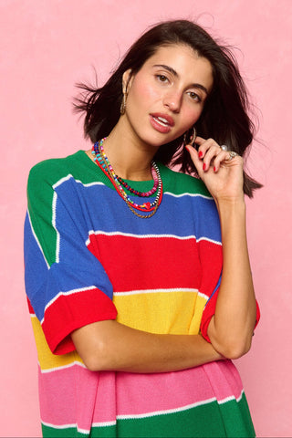 karavan clothing fashion spring summer 26 nai collection rooney knitted dress multicolor stripes