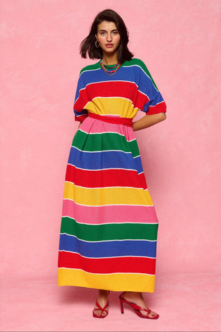 karavan clothing fashion spring summer 26 nai collection rooney knitted dress multicolor stripes