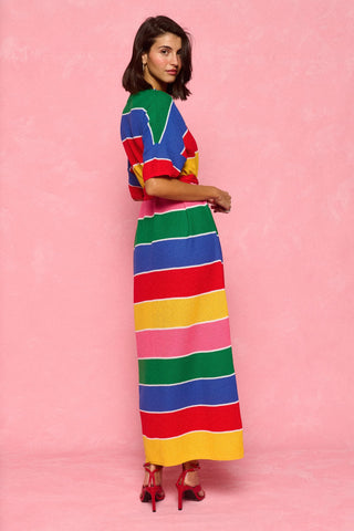 karavan clothing fashion spring summer 26 nai collection rooney knitted dress multicolor stripes
