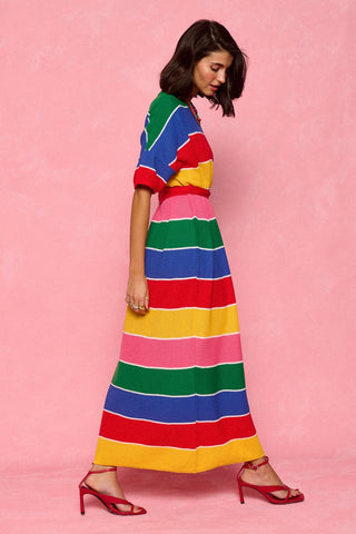 karavan clothing fashion spring summer 26 nai collection rooney knitted dress multicolor stripes