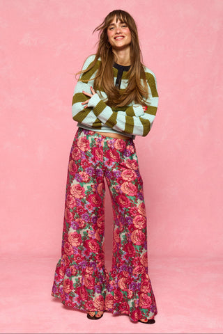 karavan clothing fashion spring summer 26 nai collection salma trousers purple aqua pink floral