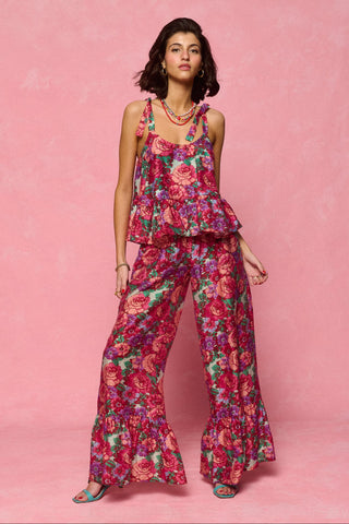 karavan clothing fashion spring summer 26 nai collection salma trousers purple aqua pink floral