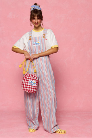 karavan clothing fashion planet homeware spring summer 26 nai collection salopette stripes red blue