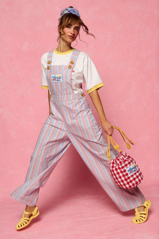 karavan clothing fashion planet homeware spring summer 26 nai collection salopette stripes red blue