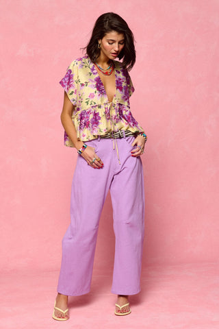 karavan clothing fashion spring summer 26 nai collection ernie top floral purple lemon