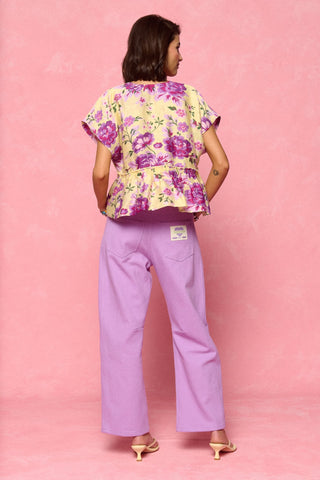 karavan clothing fashion spring summer 26 nai collection ernie top floral purple lemon