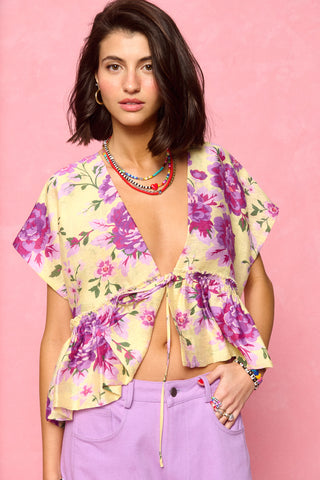 karavan clothing fashion spring summer 26 nai collection ernie top floral purple lemon