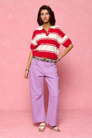 karavan clothing fashion spring summer 26 nai collection lorette knitted cropped top white red