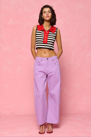 karavan clothing fashion spring summer 26 nai collection samantha denim trousers lilac