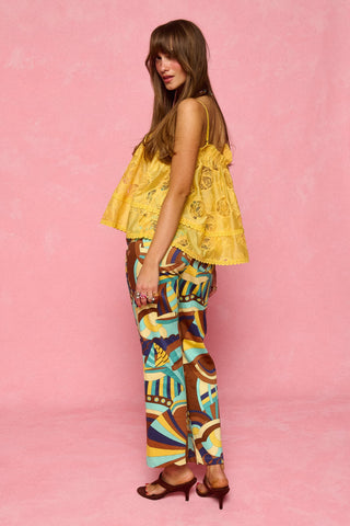 karavan clothing fashion spring summer 26 nai collection sharron trousers brown boat abstract